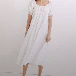 Madewell white easy pintuck dress